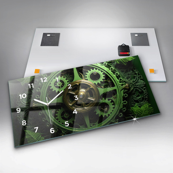 Reloj de cristal horizontal Mecanismo verde
