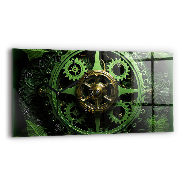 Reloj de cristal horizontal Mecanismo verde