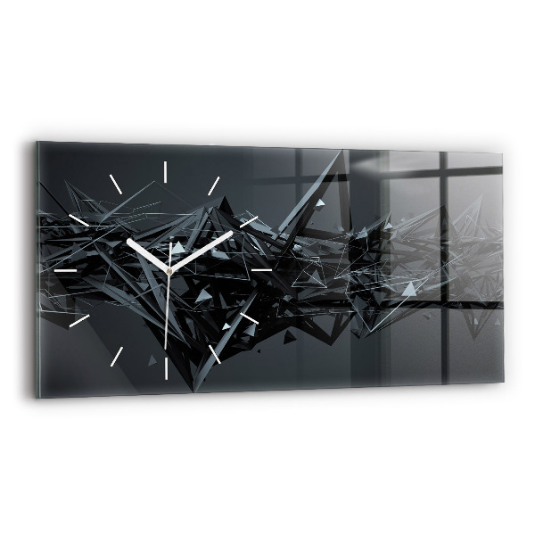 Reloj de cristal horizontal Abstracción negra