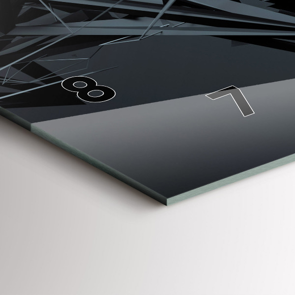 Reloj de cristal horizontal Abstracción negra