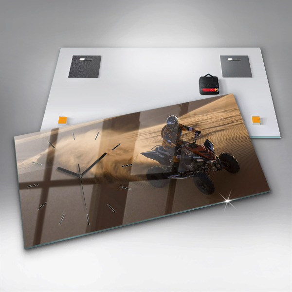 Reloj de cristal horizontal Quad en el desierto