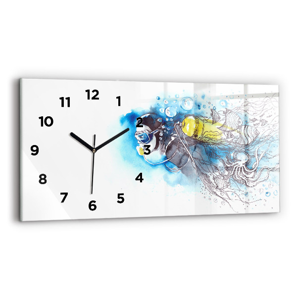 Reloj de cristal horizontal Vida submarina de peces