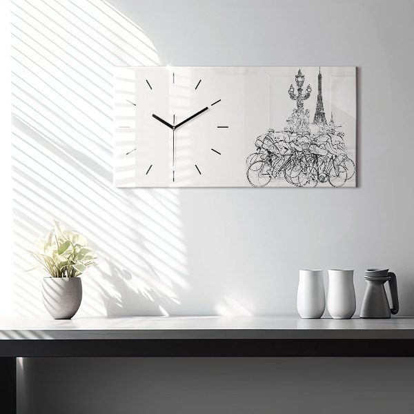 Reloj horizontal Dibujo de una carrera ciclista