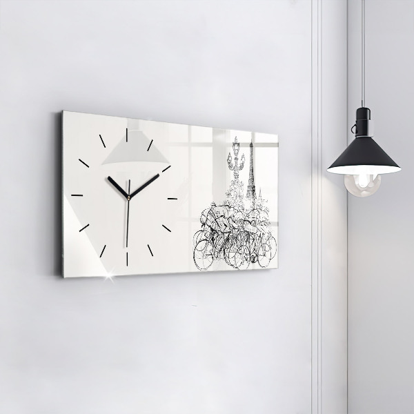 Reloj horizontal Dibujo de una carrera ciclista