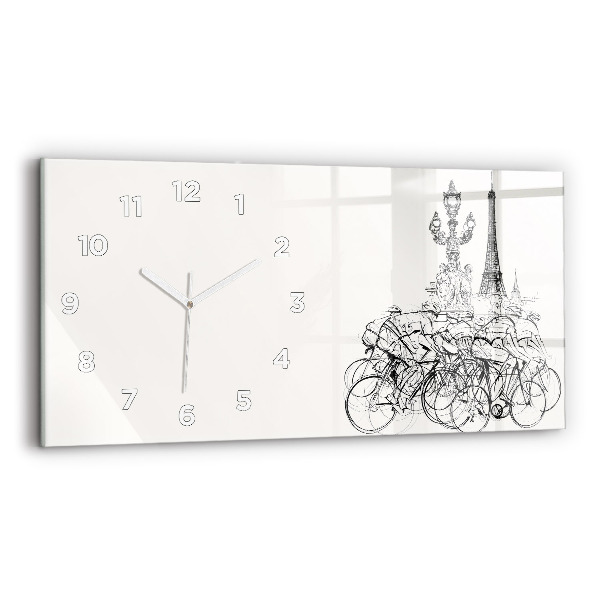 Reloj horizontal Dibujo de una carrera ciclista