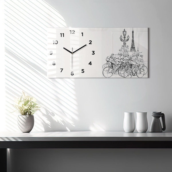 Reloj horizontal Dibujo de una carrera ciclista