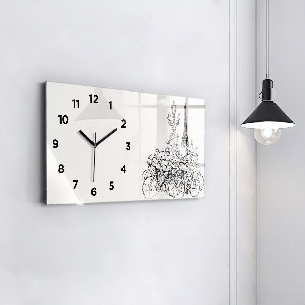 Reloj horizontal Dibujo de una carrera ciclista