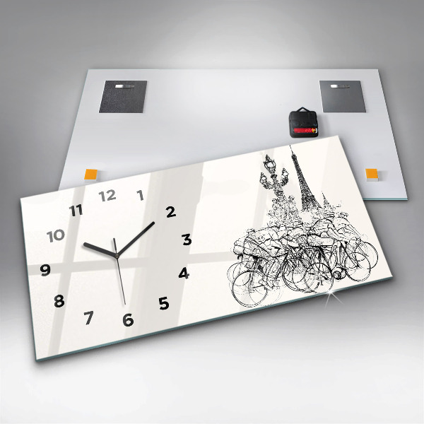 Reloj horizontal Dibujo de una carrera ciclista