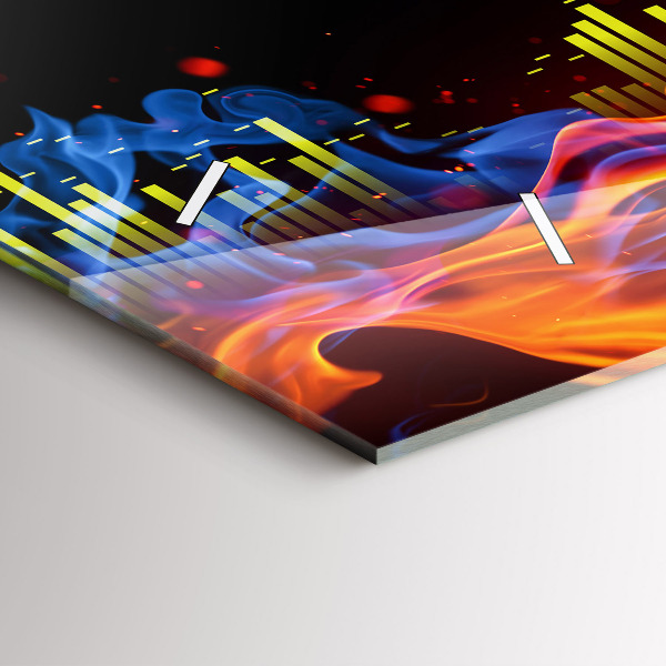 Reloj horizontal Auriculares y ondas sonoras