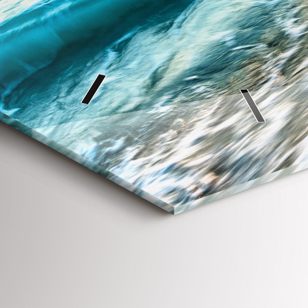 Reloj de cristal horizontal Playa, mar y arena