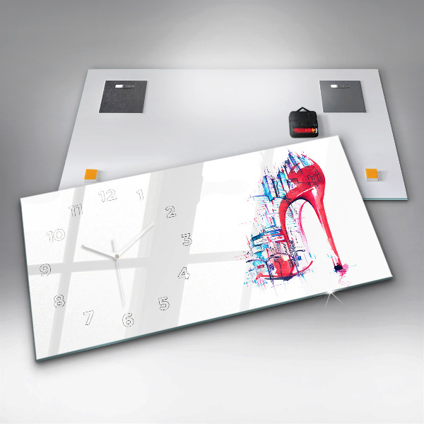 Reloj de cristal horizontal Tacón rojo