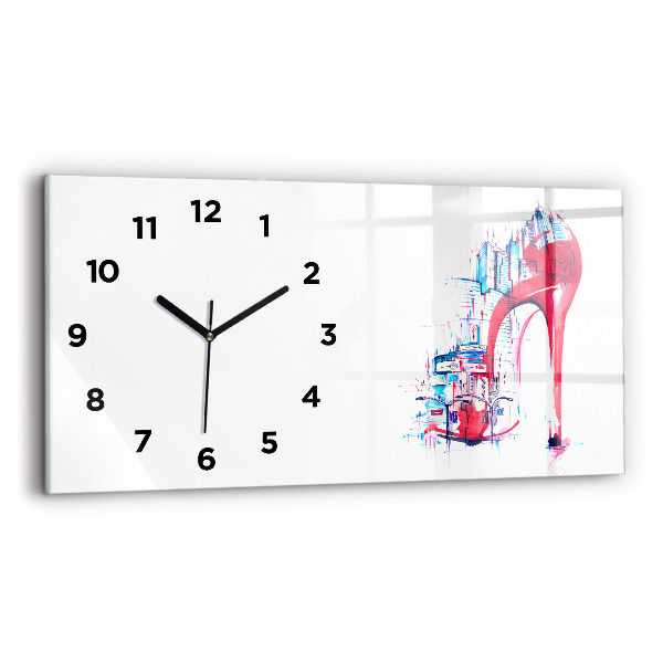 Reloj de cristal horizontal Tacón rojo
