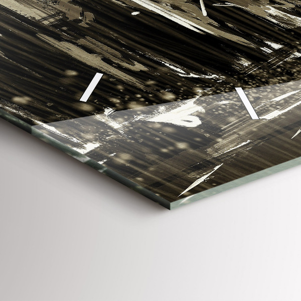 Reloj de cristal horizontal Mujer en noche lluviosa