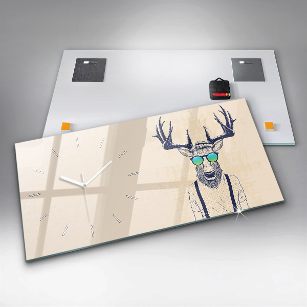 Reloj horizontal Ciervo abstracto