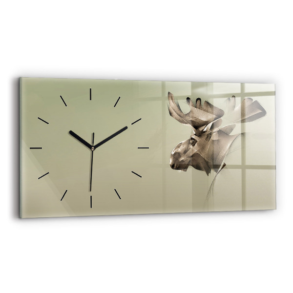 Reloj de cristal horizontal Alce gráfico