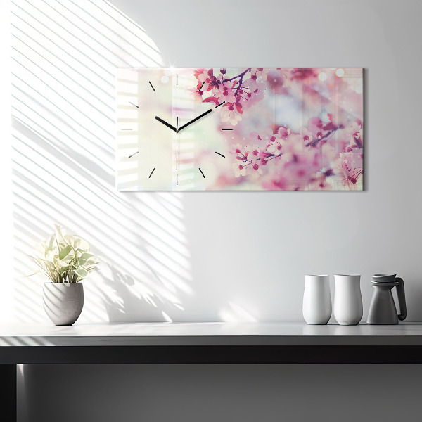 Reloj de cristal horizontal Flores primavera