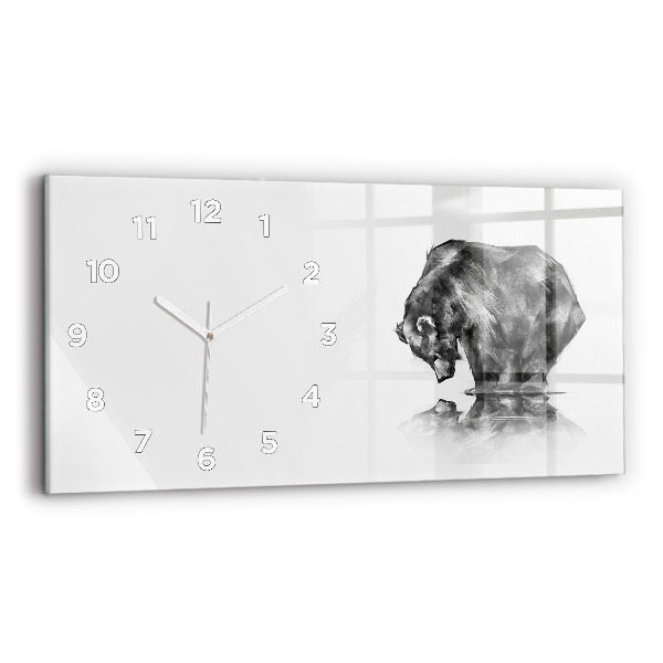 Reloj de cristal horizontal Dibujo oso