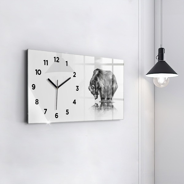 Reloj de cristal horizontal Dibujo oso