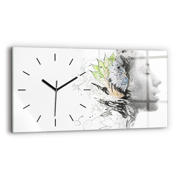 Reloj horizontal Rostro abstracto de una mujer