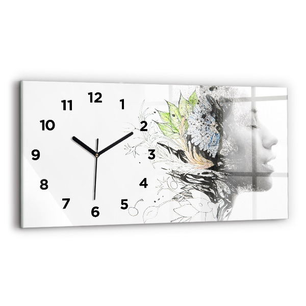 Reloj horizontal Rostro abstracto de una mujer