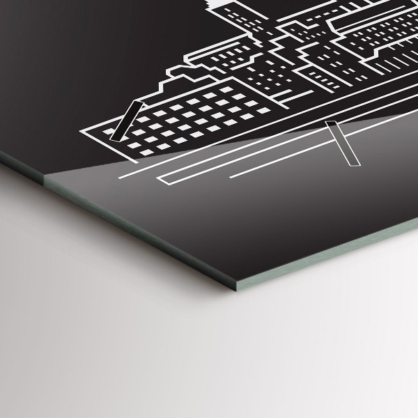 Reloj de cristal horizontal Dibujo de la ciudad de Ostrava