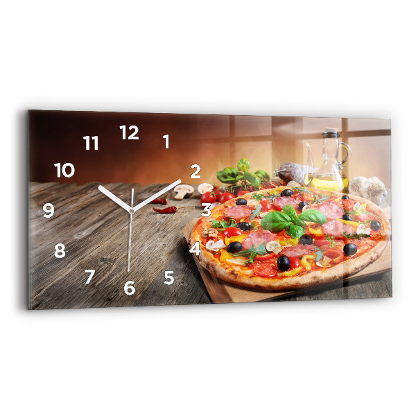 Reloj de cristal horizontal Corazón culinario de Italia