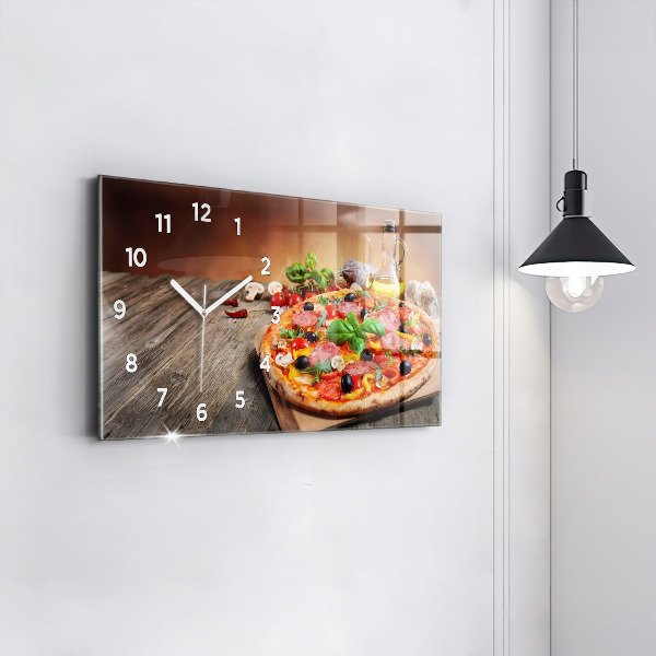 Reloj de cristal horizontal Corazón culinario de Italia