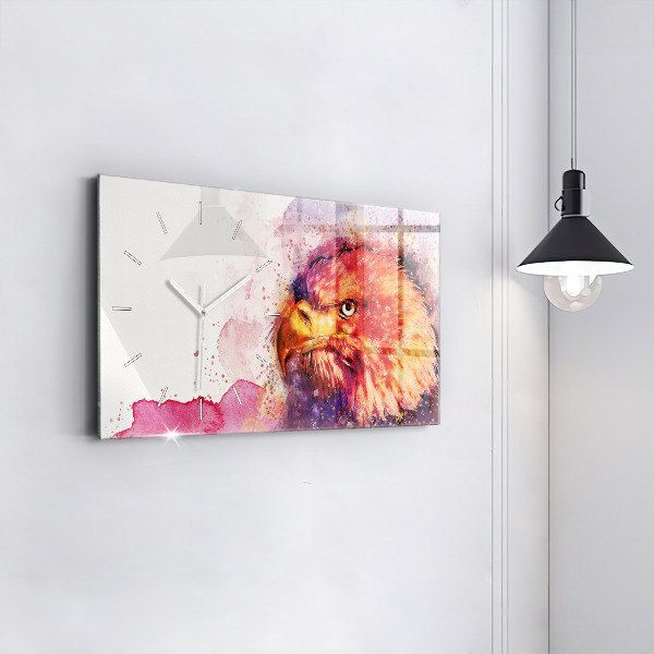 Reloj de cristal horizontal Fondo de acuarela de un águila