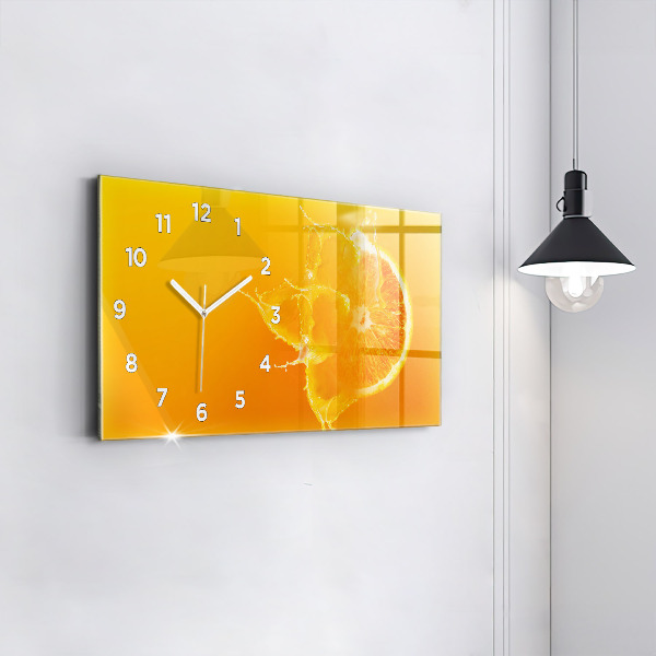 Reloj de cristal horizontal Naranja