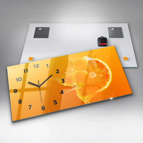 Reloj de cristal horizontal Naranja