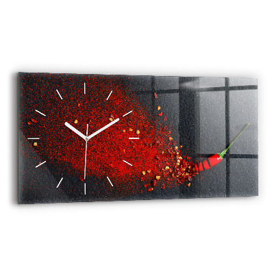 Reloj de cristal horizontal Especia roja