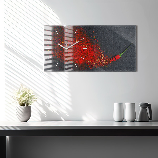 Reloj de cristal horizontal Especia roja