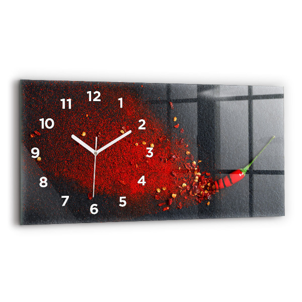 Reloj de cristal horizontal Especia roja