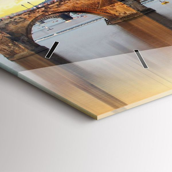 Reloj de cristal horizontal Panorama sobre un río