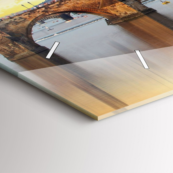 Reloj de cristal horizontal Panorama sobre un río