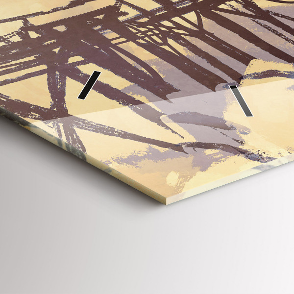 Reloj de cristal horizontal Hombre en un viejo puente