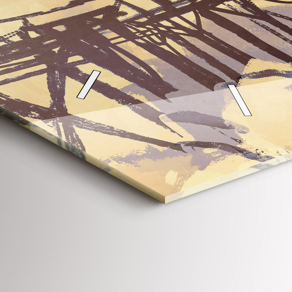 Reloj de cristal horizontal Hombre en un viejo puente