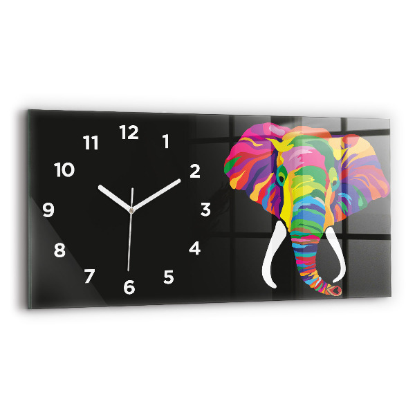 Reloj horizontal Elefante de colores