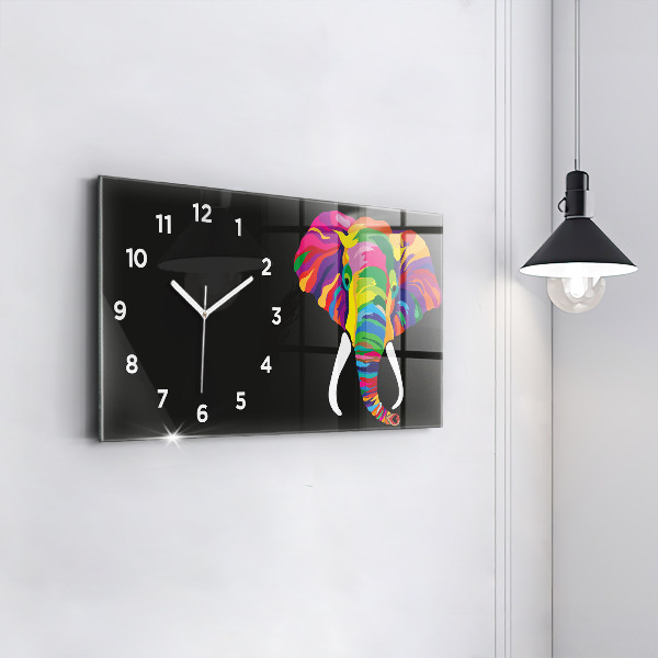 Reloj horizontal Elefante de colores