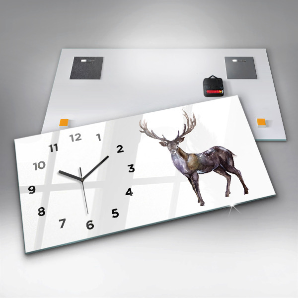 Reloj de cristal horizontal Ciervo Rey del Bosque