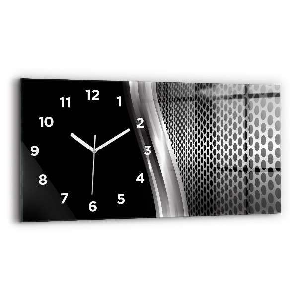 Reloj de cristal horizontal Abstracción de metal negro