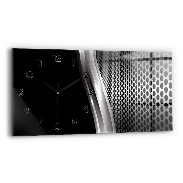 Reloj de cristal horizontal Abstracción de metal negro