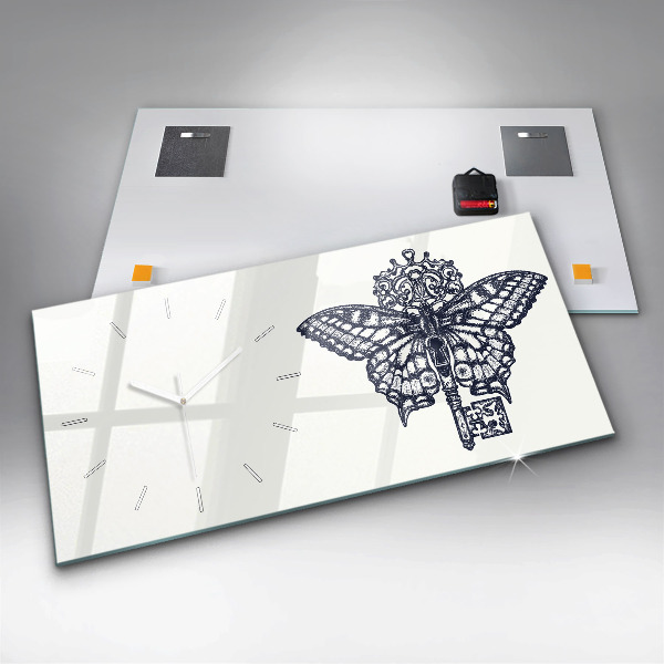 Reloj horizontal Mariposa y llave estilo boho