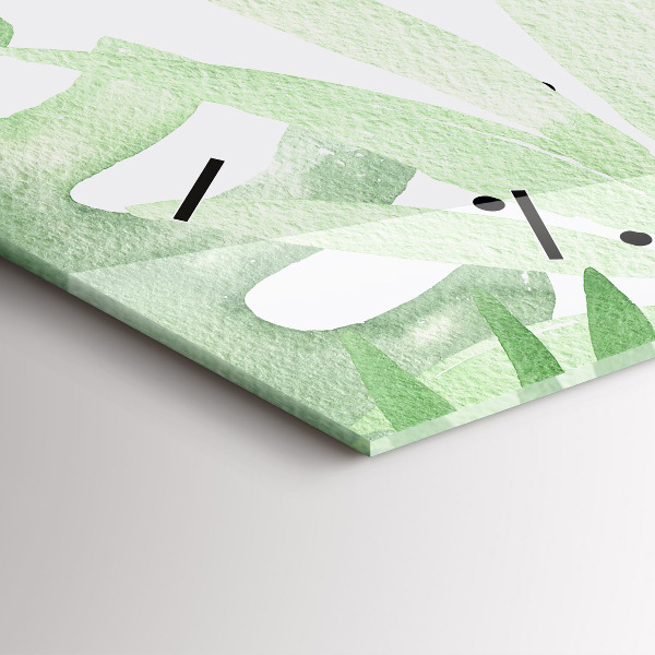 Reloj horizontal Hojas verdes