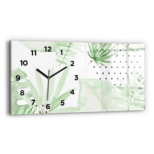 Reloj horizontal Hojas verdes