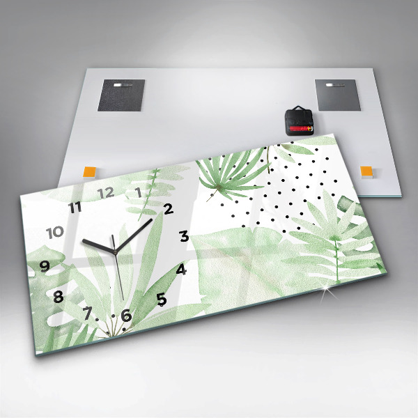 Reloj horizontal Hojas verdes