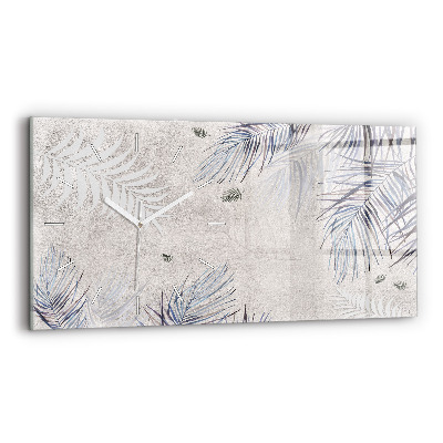 Reloj de cristal horizontal Hoja de palma