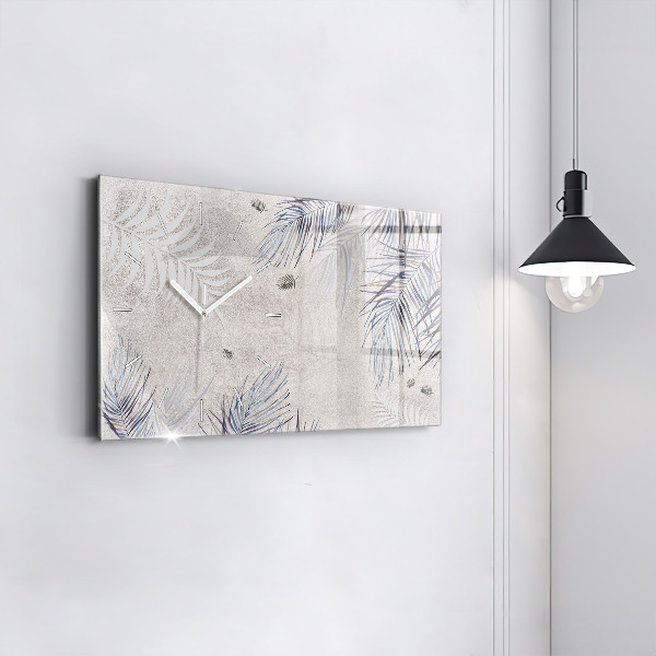 Reloj de cristal horizontal Hoja de palma