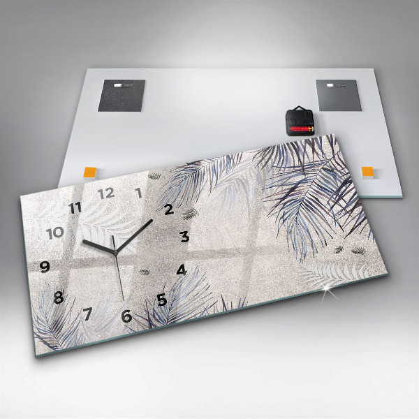 Reloj de cristal horizontal Hoja de palma