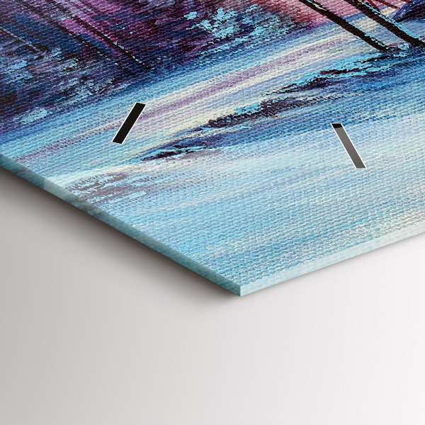 Reloj de cristal horizontal Árbol de Navidad y puente